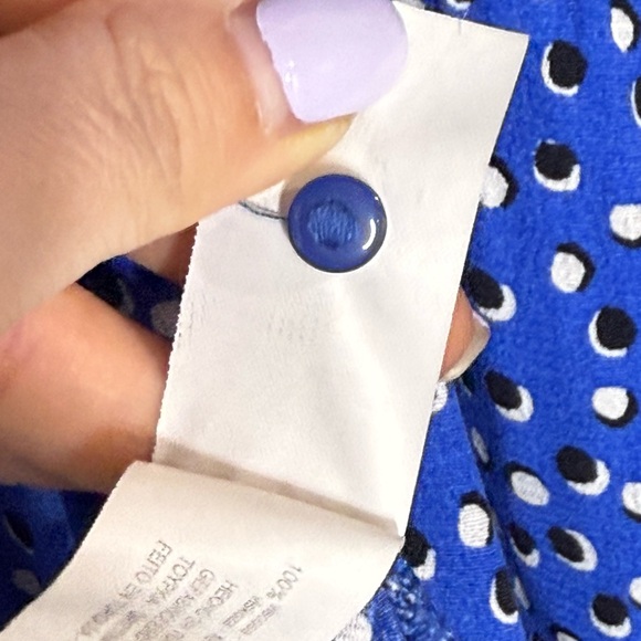 Zara Ruffle Long Sleeve Polka Dot Tiered A-Line Midi Dress Size M Bohemian Blue - Picture 15 of 15